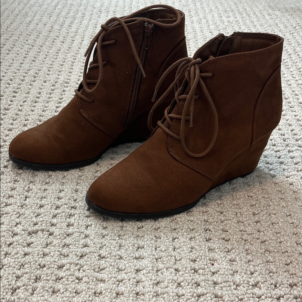 American Rag Brown Faux Suede Ankle Boots